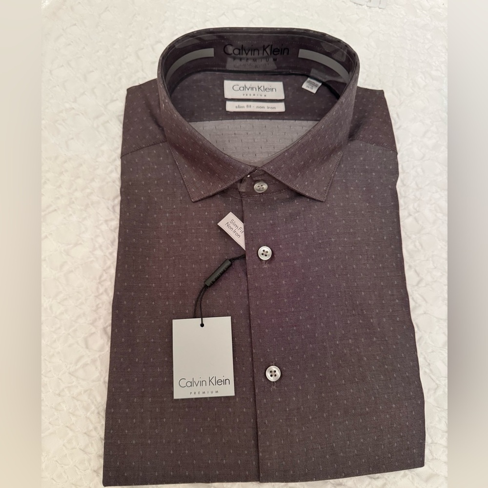 CK Steel Men’s 17.5 34/35 Ash Colored Dress Shirt